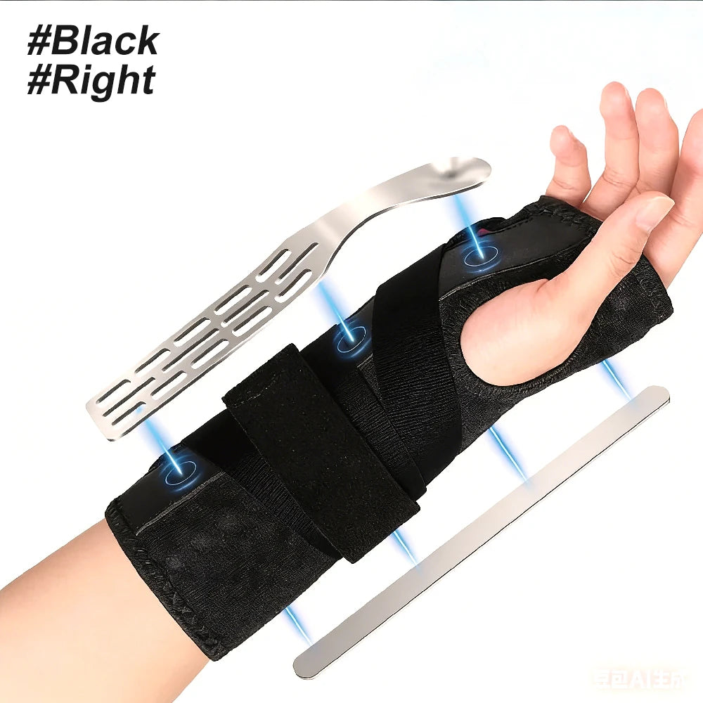 1PC Carpal Tunnel Wrist Braces,Adjustable Night Wrist Support with 2 Metal Splints,Hand Stabilizer for Men Women,Right Left Hand