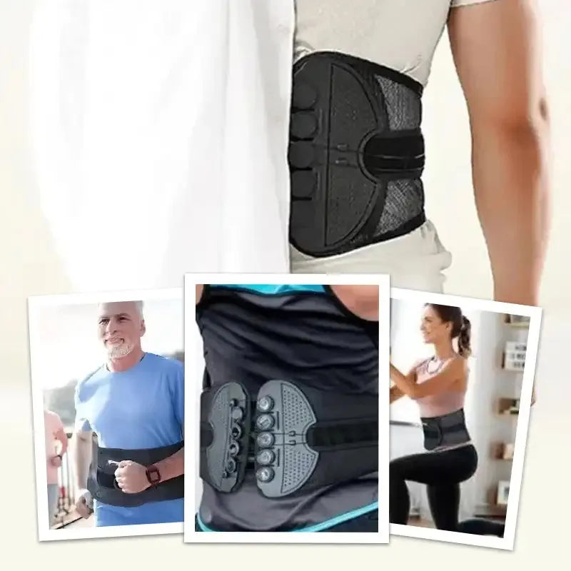 Adjustable Lumbar Support Belt Double Pull Pulley Breathable Body Shaping Waist Support Fixation Belt for Lower Back Pain Relief