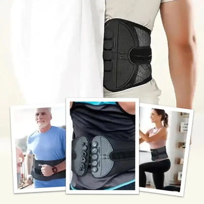 Adjustable Lumbar Support Belt Double Pull Pulley Breathable Body Shaping Waist Support Fixation Belt for Lower Back Pain Relief