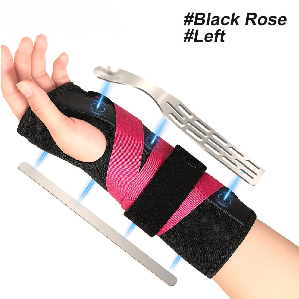 1PC Carpal Tunnel Wrist Braces,Adjustable Night Wrist Support with 2 Metal Splints,Hand Stabilizer for Men Women,Right Left Hand