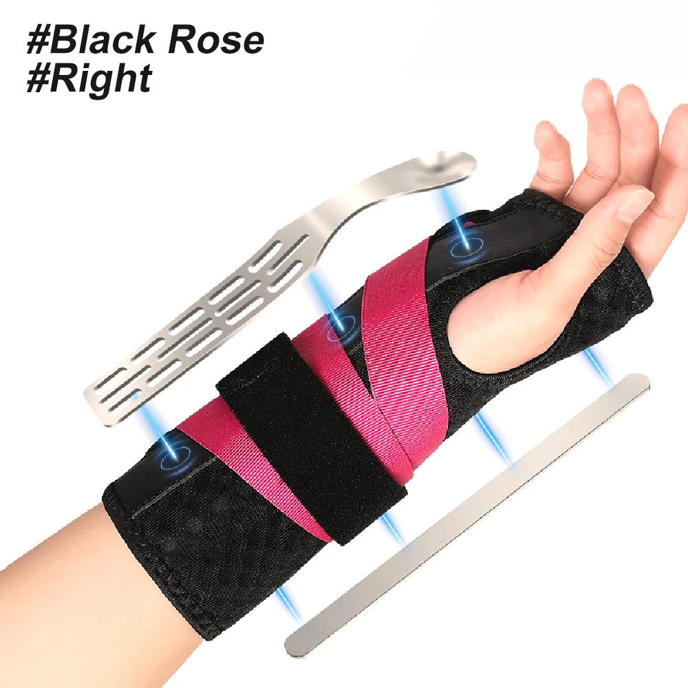 1PC Carpal Tunnel Wrist Braces,Adjustable Night Wrist Support with 2 Metal Splints,Hand Stabilizer for Men Women,Right Left Hand