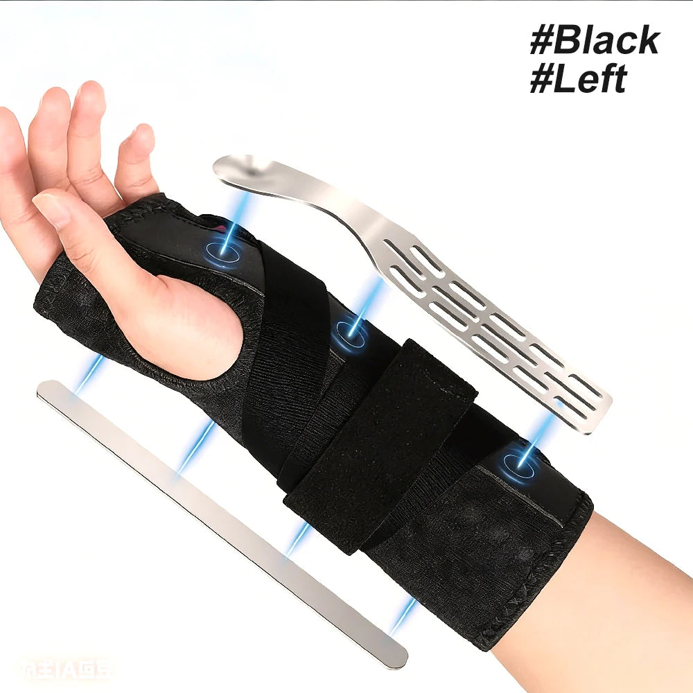 1PC Carpal Tunnel Wrist Braces,Adjustable Night Wrist Support with 2 Metal Splints,Hand Stabilizer for Men Women,Right Left Hand