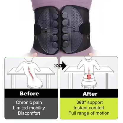 Adjustable Lumbar Support Belt Double Pull Pulley Breathable Body Shaping Waist Support Fixation Belt for Lower Back Pain Relief