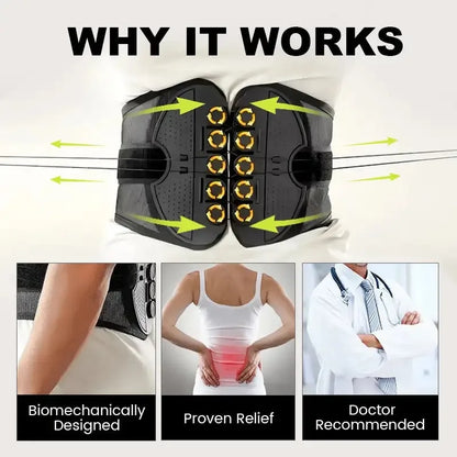 Adjustable Lumbar Support Belt Double Pull Pulley Breathable Body Shaping Waist Support Fixation Belt for Lower Back Pain Relief